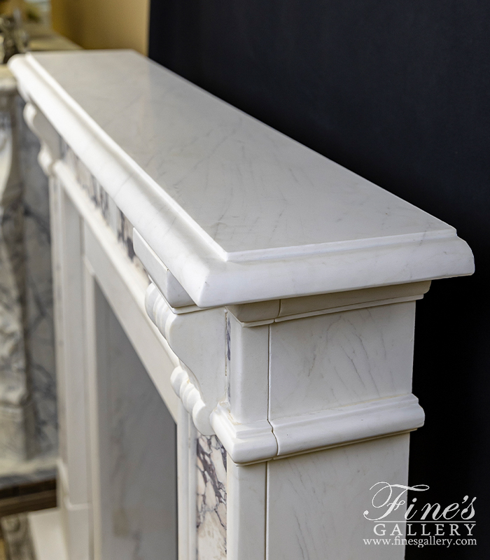 Marble Fireplaces  - A Georgian Style Mantel In Italian Breccia Viola Marble - MFP-2618